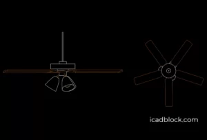 Ventilador de techo con luces AutoCAD