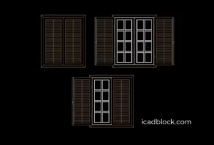 shuttered window in elevation