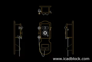 wall telephone dwg 2d model cad block