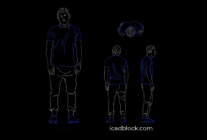 Sad man standing DWG