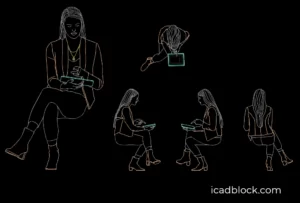 Woman sitting crossed legs DWG