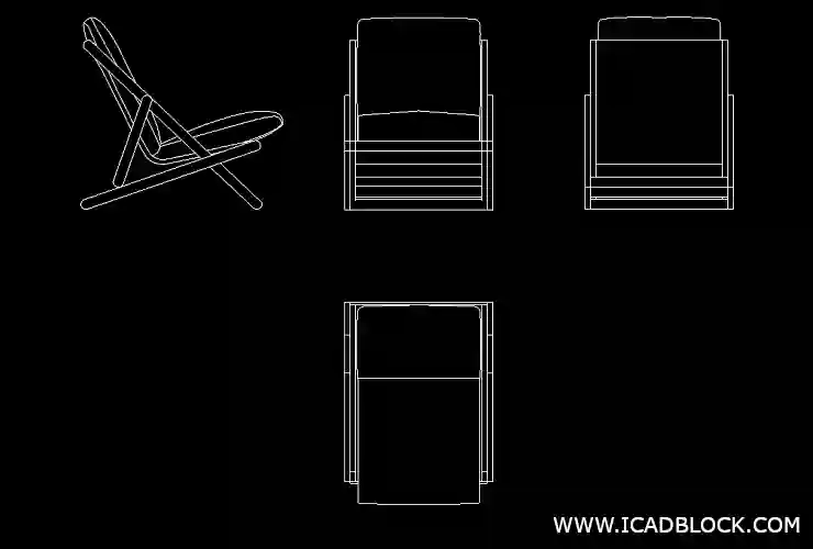 Deck chair CAD Block