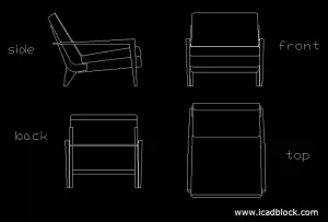 Sillón Bloque DWG 2d