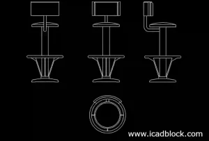sedia da bar blocco CAD modello 2d