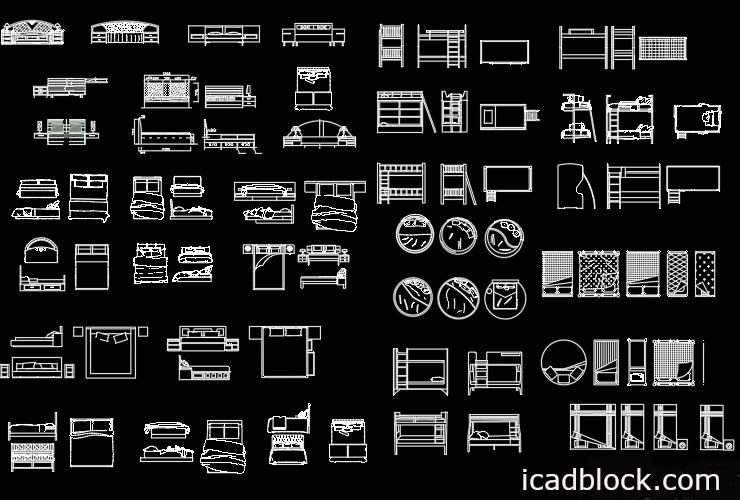 Bed CAD Block Collection