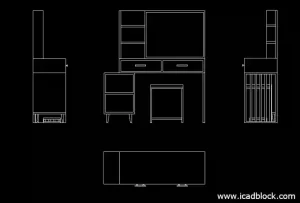 Dressing table DWG Block in AutoCAD Download