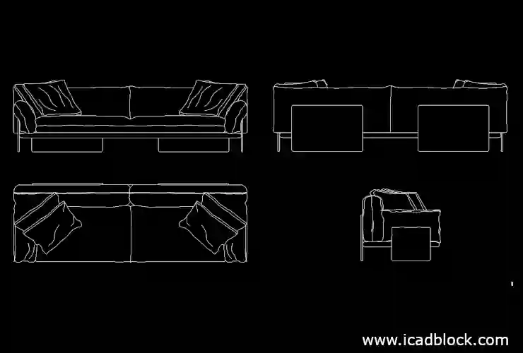 plaats wees stil Stralend Sofa CAD Block Collection in DWG - iCADBLOCK