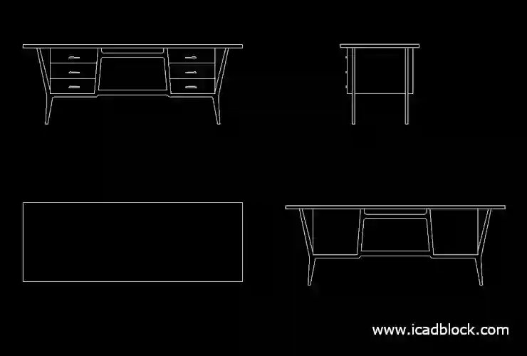 Study desk DWG Block