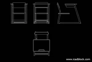 Bloque cad silla estudiante