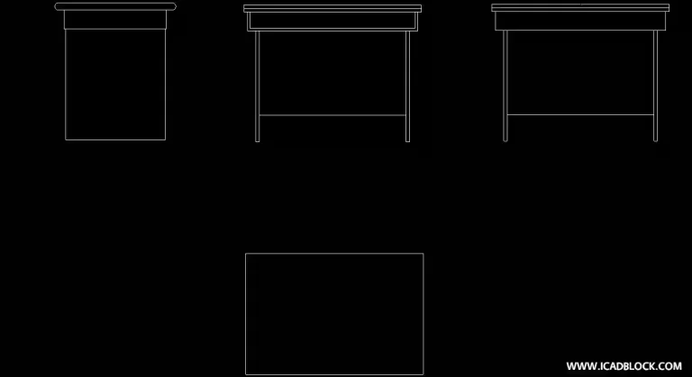 2D Student Desk Autocad