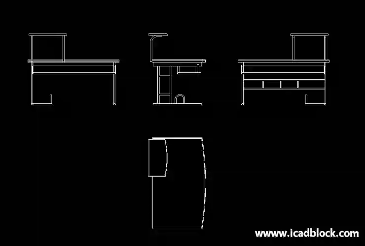 scrivania da studio AutoCAD 2D Modello