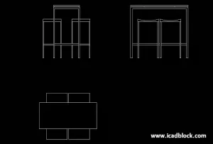 2D bar table block for autocad software