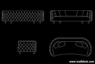 2D sofa autocad model