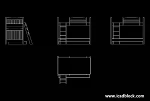 Double Decker Bed CAD BLOCK