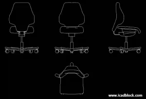 Office Chair DWG 2D Model
