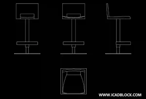 taburete de bar modelo 2d en AutoCAD