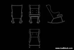 modern rocking chair 2d model