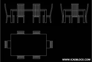 tavolo da pranzo blocco CAD Modello 2D per AutoCAD