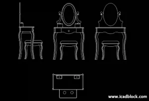 2D Dresser Table dwg model