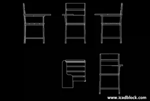 2D Student Chair Model Download For Autocad