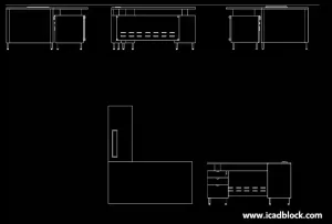 Office Table DWG L Model For Autocad