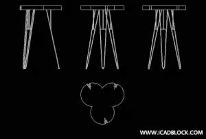 Pub table CAD Block Model