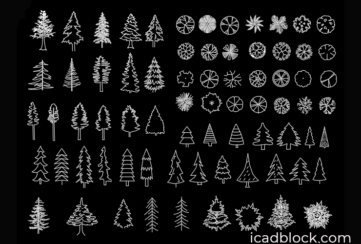 Pine Tree CAD Block collection