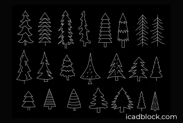 Pine trees in AutoCAD, elevation
