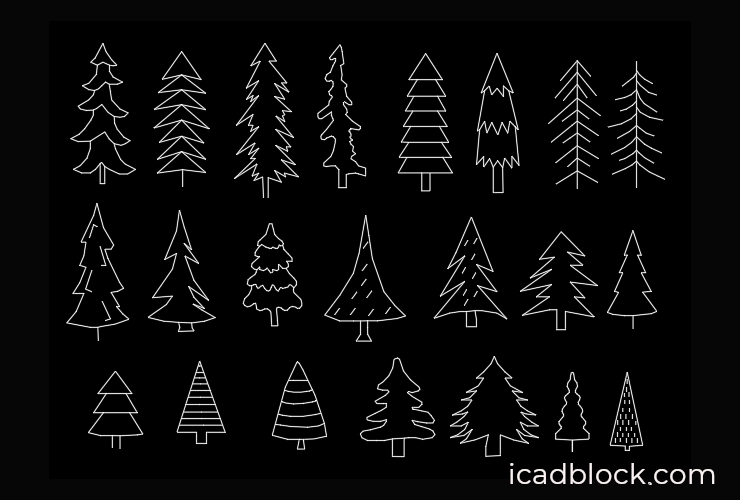 Pine trees in AutoCAD, elevation