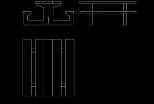 simple picnic table dwg model autocad - free download