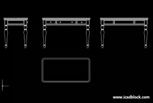 sofa table DWG model in AutoCAD