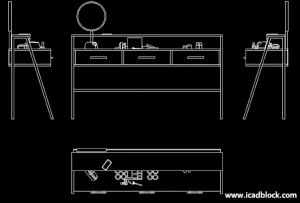 2D dressing table AutoCAD model download