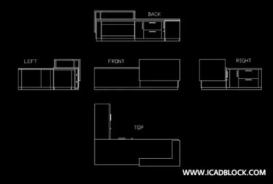 Desk CAD Block in DWG , Collection - iCADBLOCK