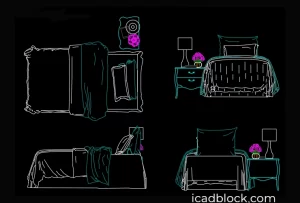 Single bed drawing