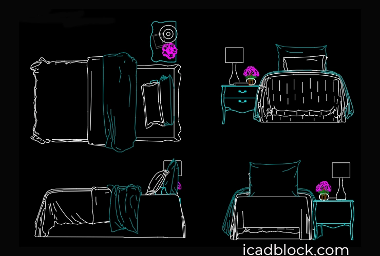 Single bed drawing