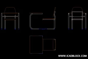 student chair and table dwg model download
