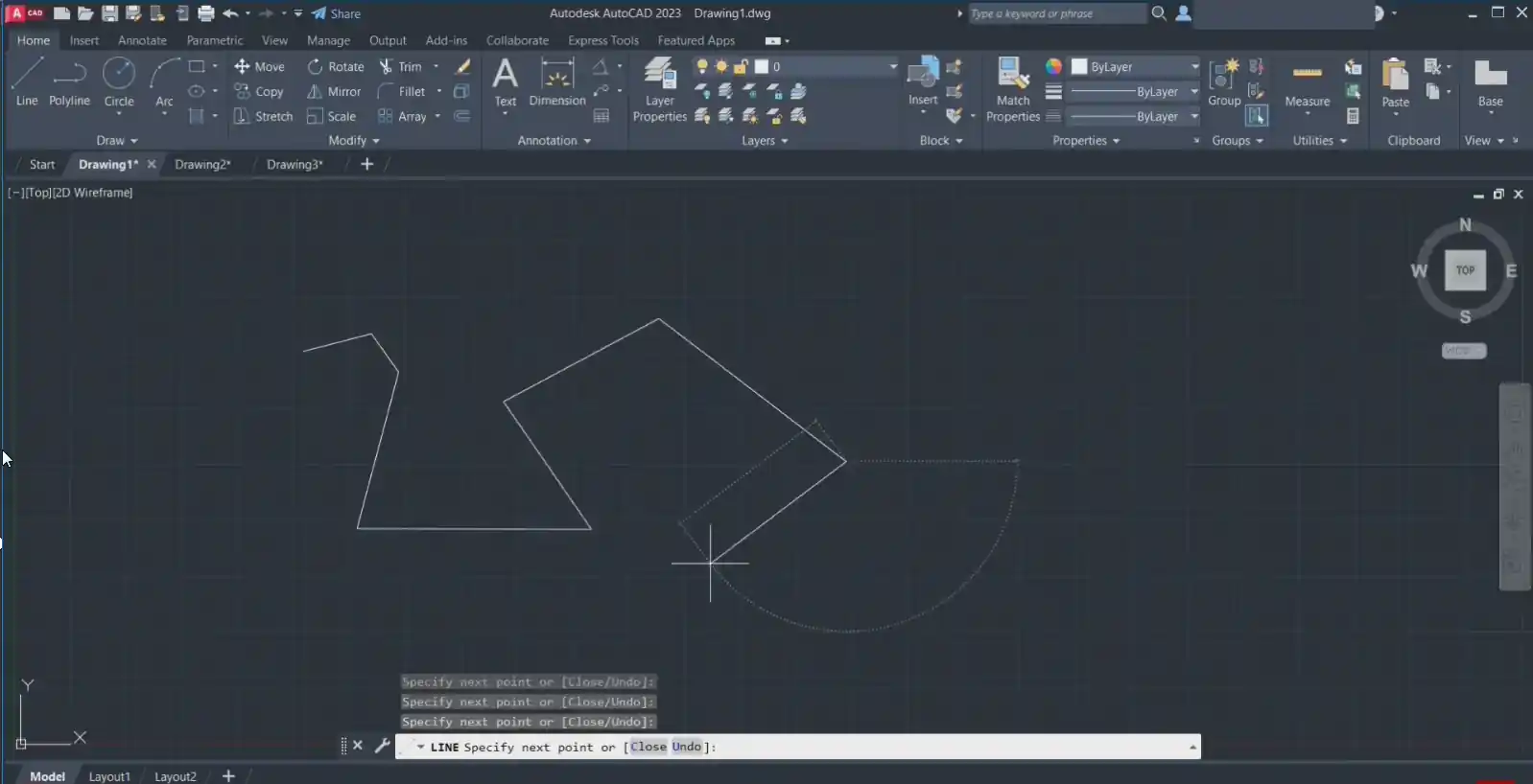 draw line in autocad