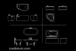 Bathtub DWG model download for autocad