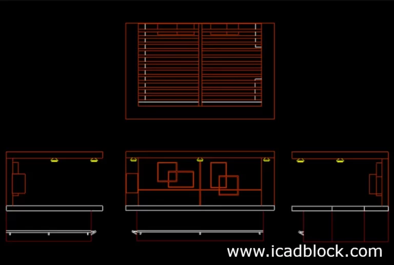 Bar Counter CAD Block in plan and elevation - iCADBLOCK