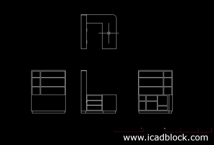 Bar Counter CAD Block in plan and elevation - iCADBLOCK