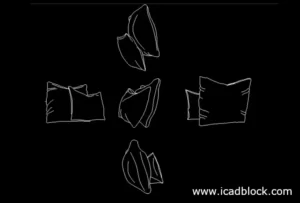 almohada modelo DWG 2d