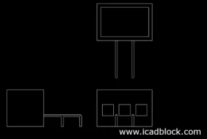 simple ticket counter dwg in 3 views