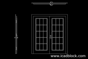 Double Door 2D model CAD Block download