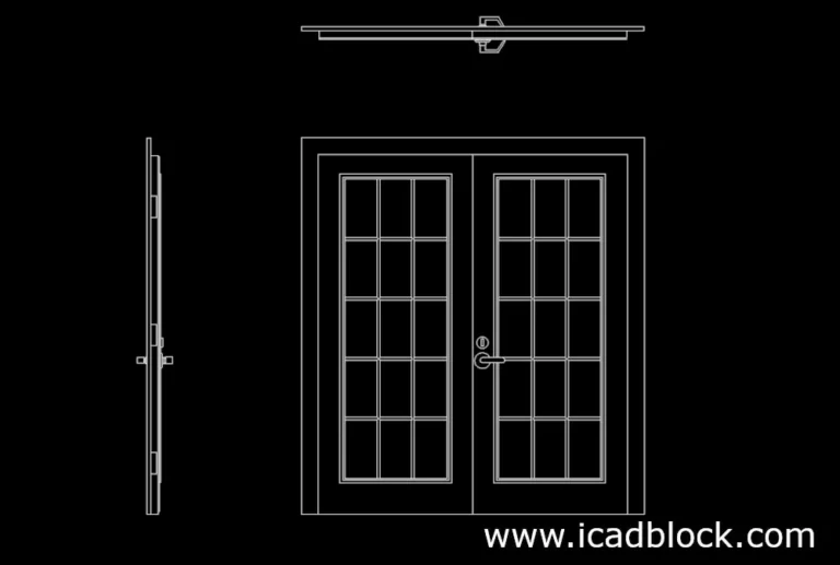 Double Door 2D model cad block download