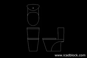 bloque CAD de inodoro con cisterna
