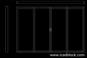 Glass Sliding door Dwg CAD Block - Free