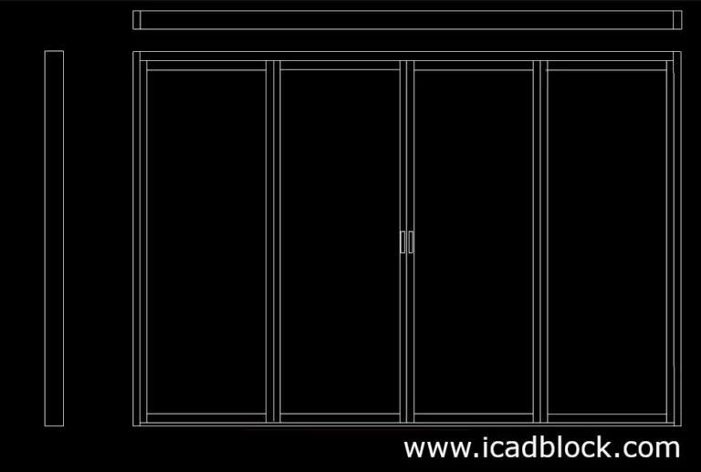 Glass Sliding door Dwg CAD Block - Free