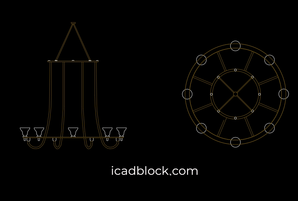 Moderately Modern Chandelier in DWG