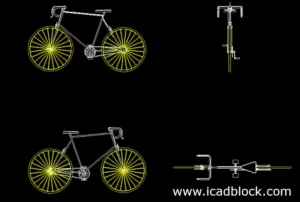 bloque CAD DWG de bicicleta de carretera