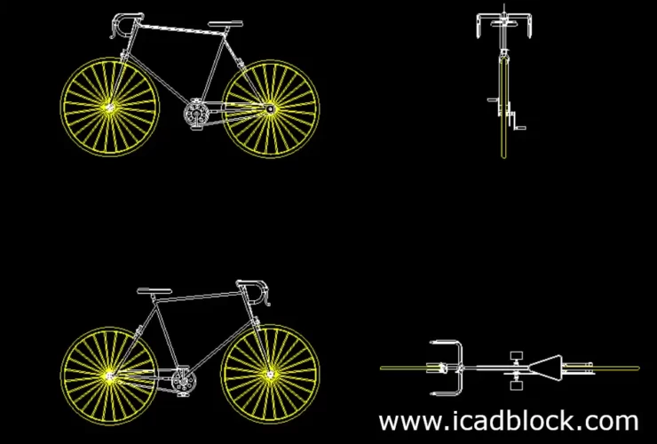 Road Bikes dwg cad block model